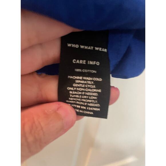 Who what wear royal blue off the shoulder blouse. Size Large - Picture 3 of 12